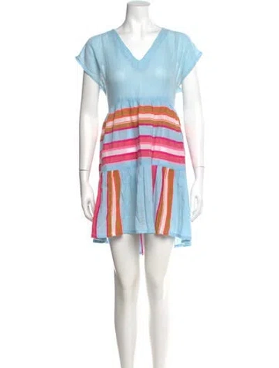 Pre-owned Lemlem Striped Mini Dress In Blue