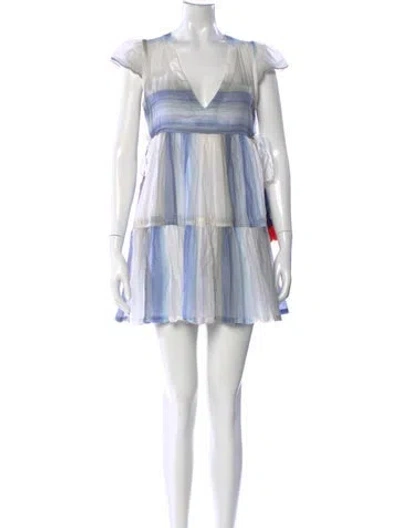 Pre-owned Lemlem Striped Mini Dress In Blue