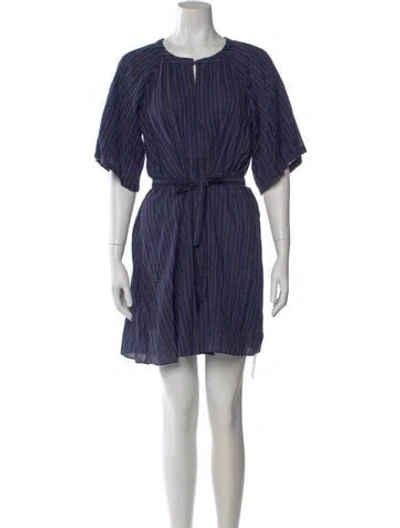 Pre-owned Lemlem Striped Mini Dress In Blue