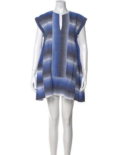 Pre-owned Lemlem Striped Mini Dress In Blue