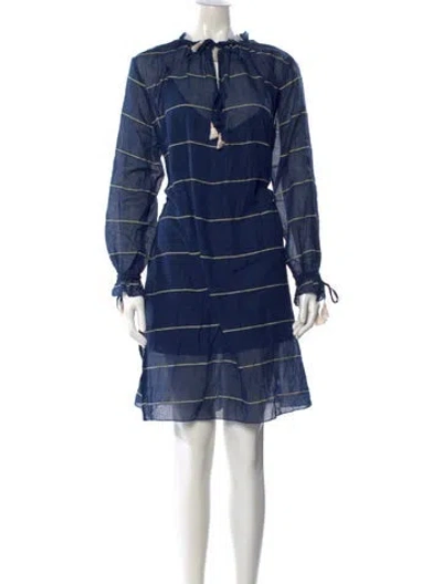 Pre-owned Lemlem Striped Mini Dress In Blue
