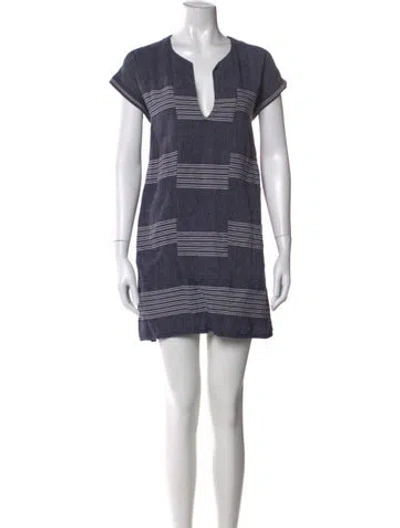 Pre-owned Lemlem Striped Mini Dress In Blue