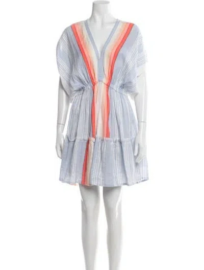 Pre-owned Lemlem Striped Mini Dress In Blue