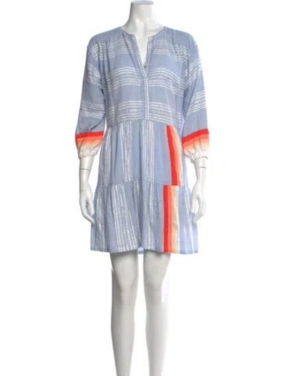 Pre-owned Lemlem Striped Mini Dress In Blue
