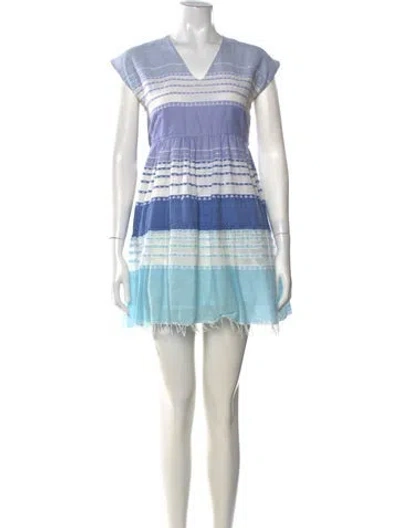 Pre-owned Lemlem Striped Mini Dress In Blue