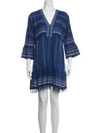 Pre-owned Lemlem Striped Mini Dress In Blue