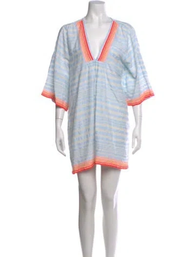 Pre-owned Lemlem Striped Mini Dress In Blue