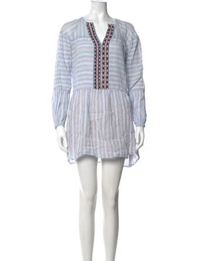 Pre-owned Lemlem Striped Mini Dress In Blue
