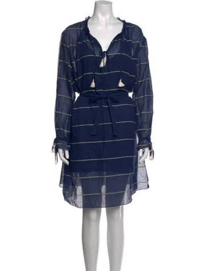 Pre-owned Lemlem Striped Mini Dress In Blue