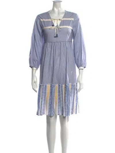 Pre-owned Lemlem Striped Mini Dress In Blue
