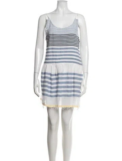 Pre-owned Lemlem Striped Mini Dress In Blue