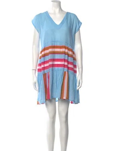 Pre-owned Lemlem Striped Mini Dress In Blue