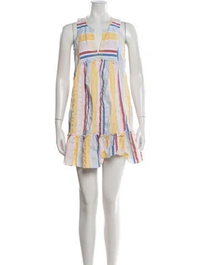 Pre-owned Lemlem Striped Mini Dress In Blue