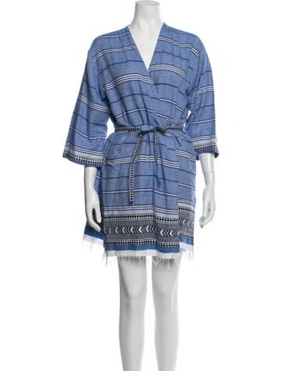 Pre-owned Lemlem Striped Mini Dress In Blue
