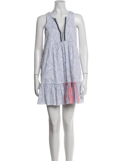 Pre-owned Lemlem Striped Mini Dress In Blue