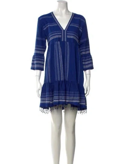Pre-owned Lemlem Striped Mini Dress In Blue