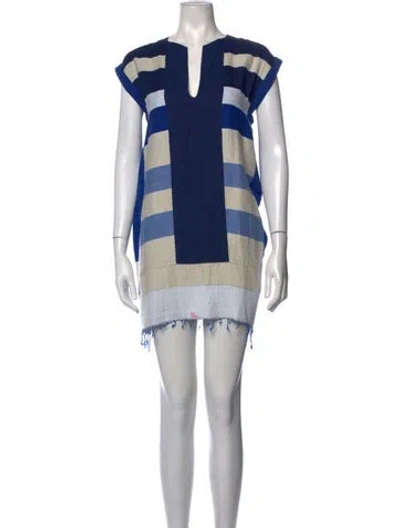 Pre-owned Lemlem Striped Mini Dress In Blue