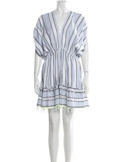 Pre-owned Lemlem Striped Mini Dress In Blue