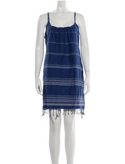 Pre-owned Lemlem Striped Mini Dress In Blue