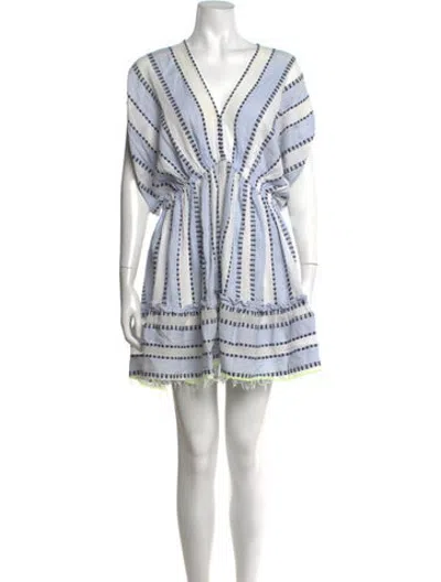 Pre-owned Lemlem Striped Mini Dress In Blue