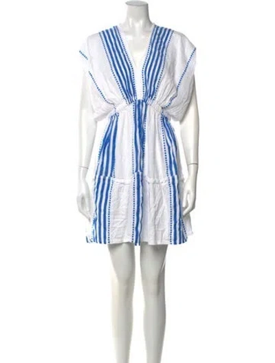 Pre-owned Lemlem Striped Mini Dress In Blue/white