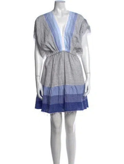 Pre-owned Lemlem Striped Mini Dress In Blue/white
