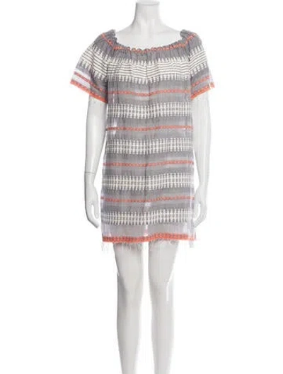 Pre-owned Lemlem Striped Mini Dress In Grey