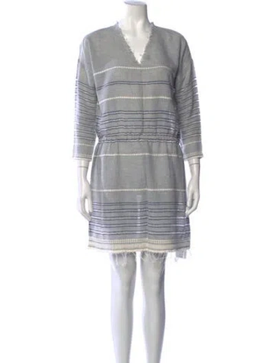 Pre-owned Lemlem Striped Mini Dress In Grey