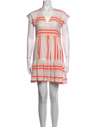 Pre-owned Lemlem Striped Mini Dress In Metallic/neutrals