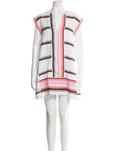 Pre-owned Lemlem Striped Mini Dress In Metallic/white