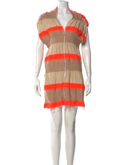 Pre-owned Lemlem Striped Mini Dress In Multi