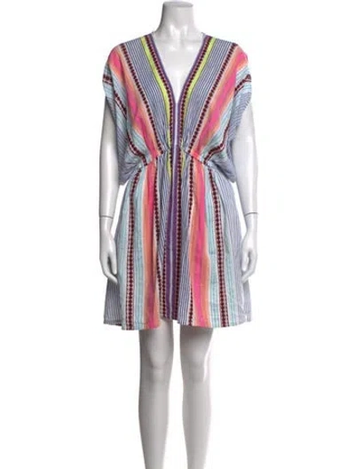 Pre-owned Lemlem Striped Mini Dress In Multicolor