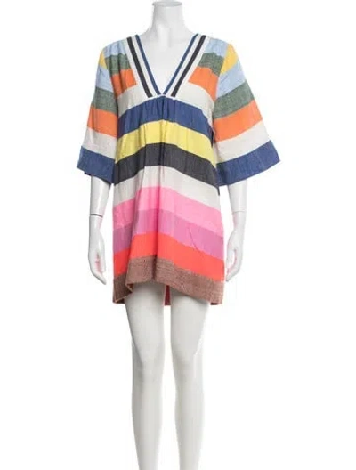 Pre-owned Lemlem Striped Mini Dress In Multicolor
