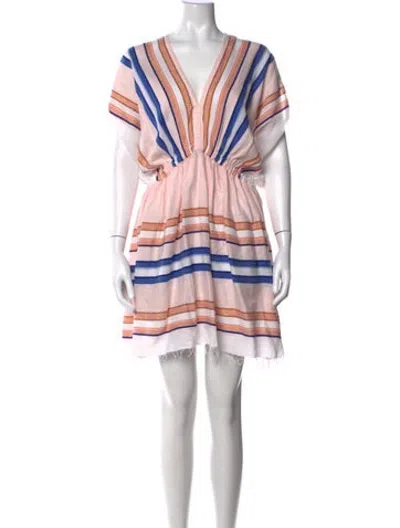 Pre-owned Lemlem Striped Mini Dress In Multicolor