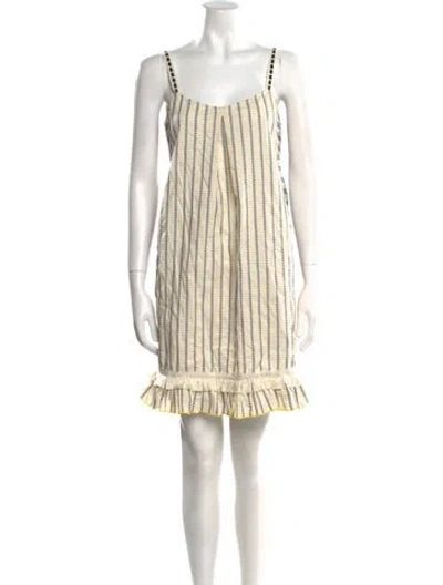 Pre-owned Lemlem Striped Mini Dress In Neutral