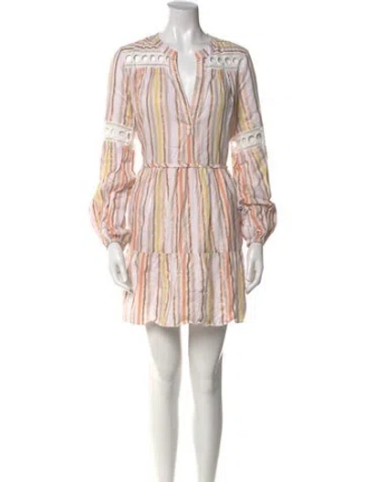Pre-owned Lemlem Striped Mini Dress In Neutral