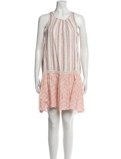 Pre-owned Lemlem Striped Mini Dress In Neutral