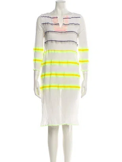 Pre-owned Lemlem Striped Mini Dress In Neutral
