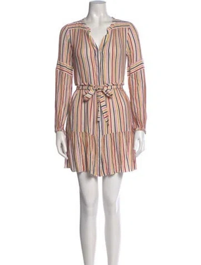 Pre-owned Lemlem Striped Mini Dress In Neutral