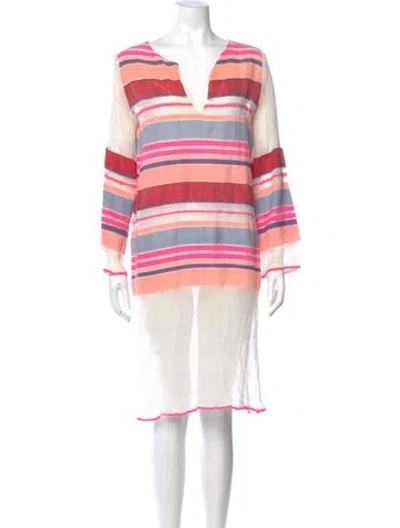 Pre-owned Lemlem Striped Mini Dress In Neutral