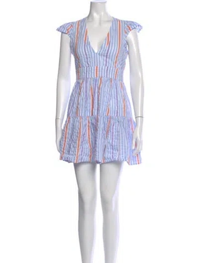 Pre-owned Lemlem Striped Mini Dress In Neutral