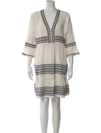 Pre-owned Lemlem Striped Mini Dress In Neutral