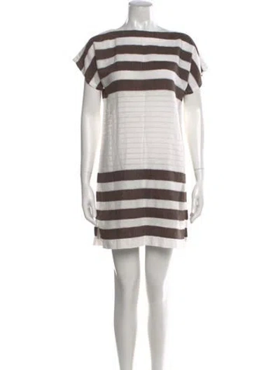 Pre-owned Lemlem Striped Mini Dress In Neutral