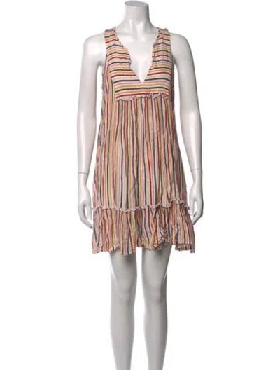 Pre-owned Lemlem Striped Mini Dress In Neutrals