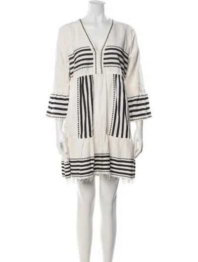 Pre-owned Lemlem Striped Mini Dress In Neutrals
