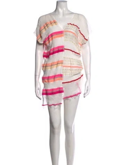 Pre-owned Lemlem Striped Mini Dress In Neutrals