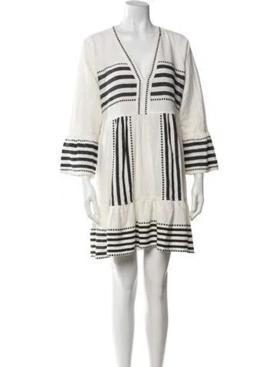 Pre-owned Lemlem Striped Mini Dress In Neutrals