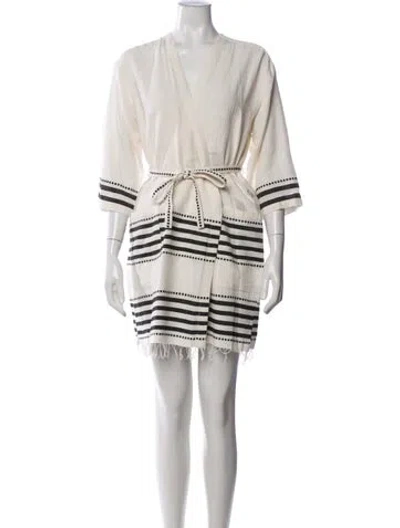 Pre-owned Lemlem Striped Mini Dress In Neutrals