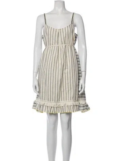 Pre-owned Lemlem Striped Mini Dress In Neutrals