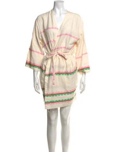Pre-owned Lemlem Striped Mini Dress In Neutrals